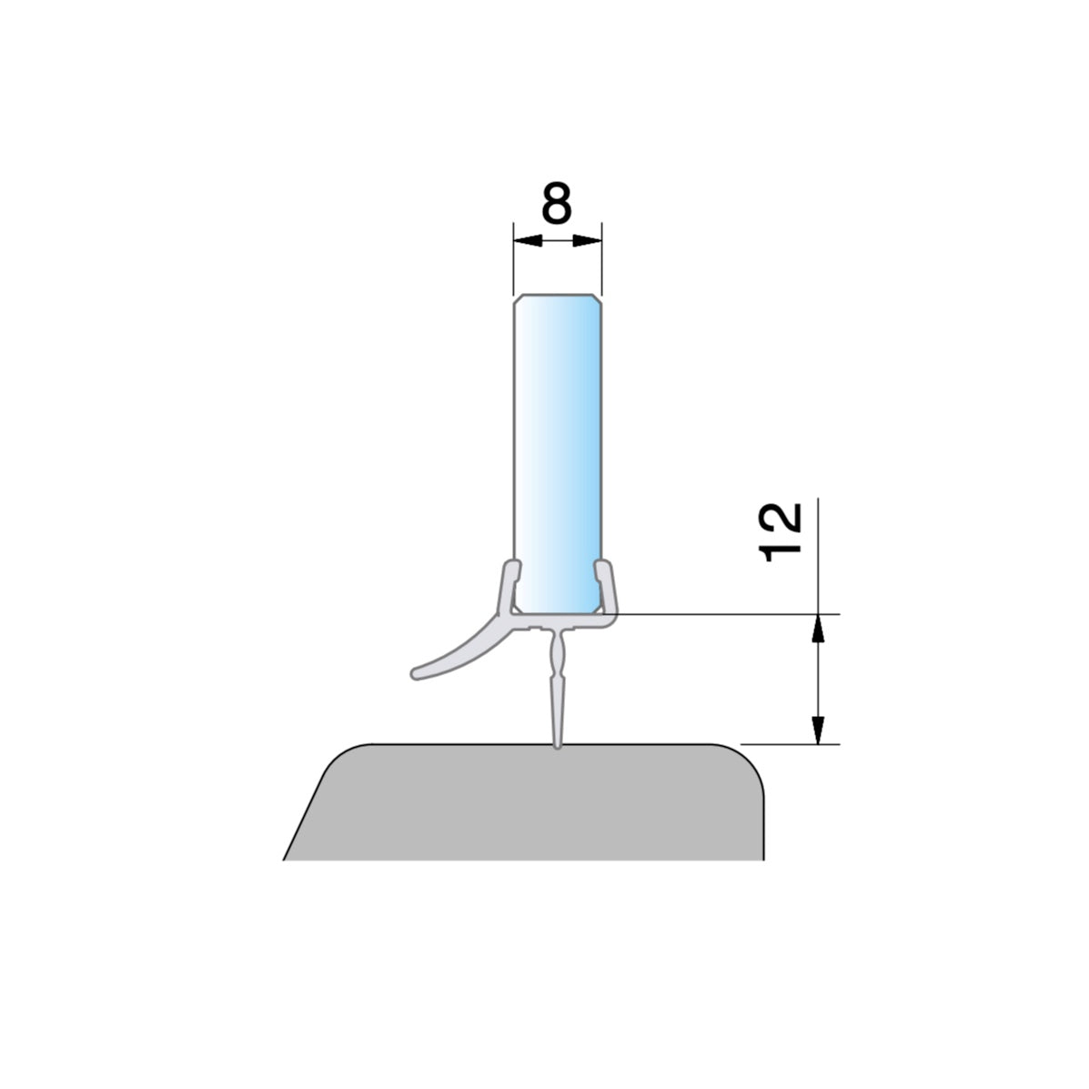 Alsó egyenes vízvető – MINIMAL/Víztiszta (2méter)