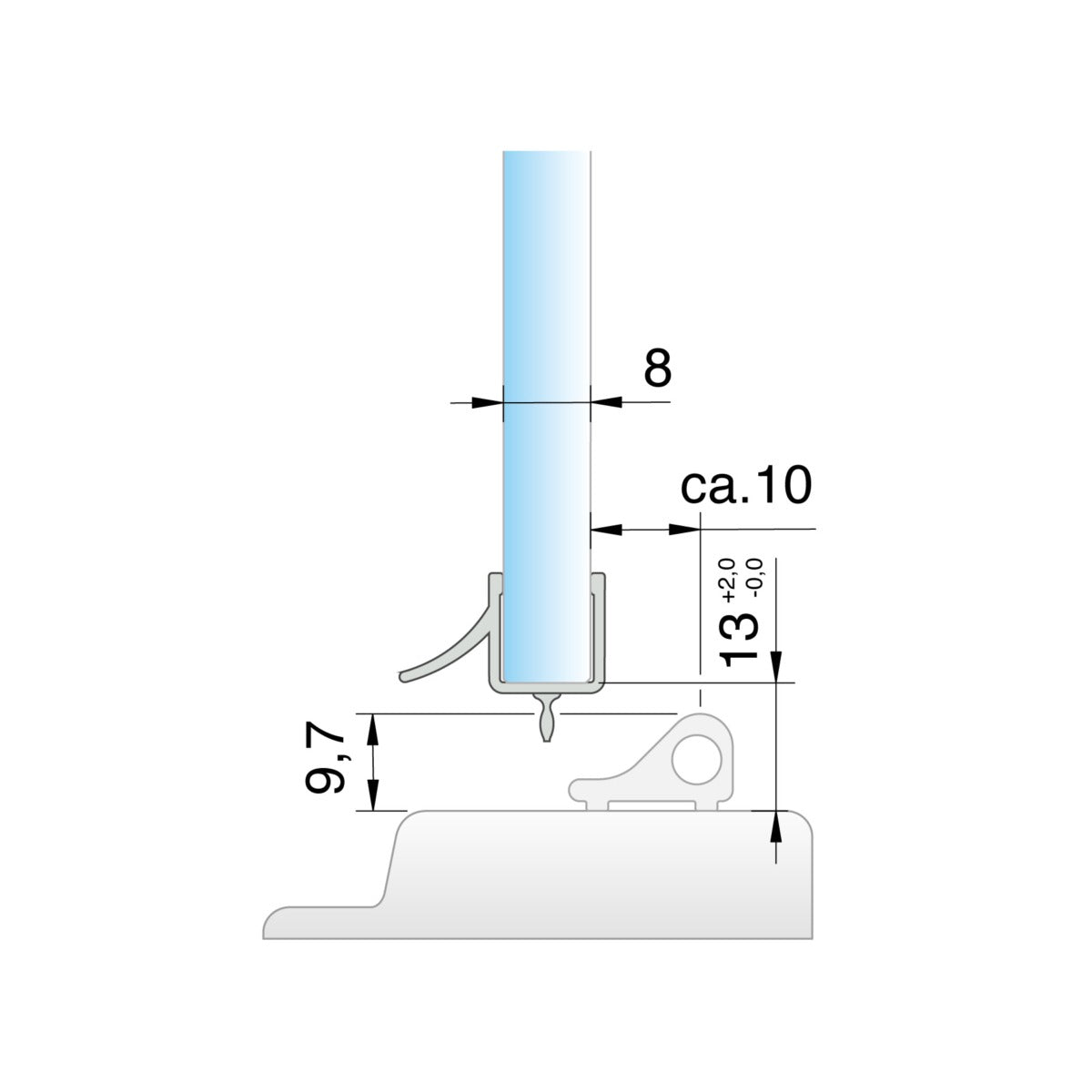 Alsó egyenes vízvető – MINIMAL/RÖVID/Víztiszta (2méter)