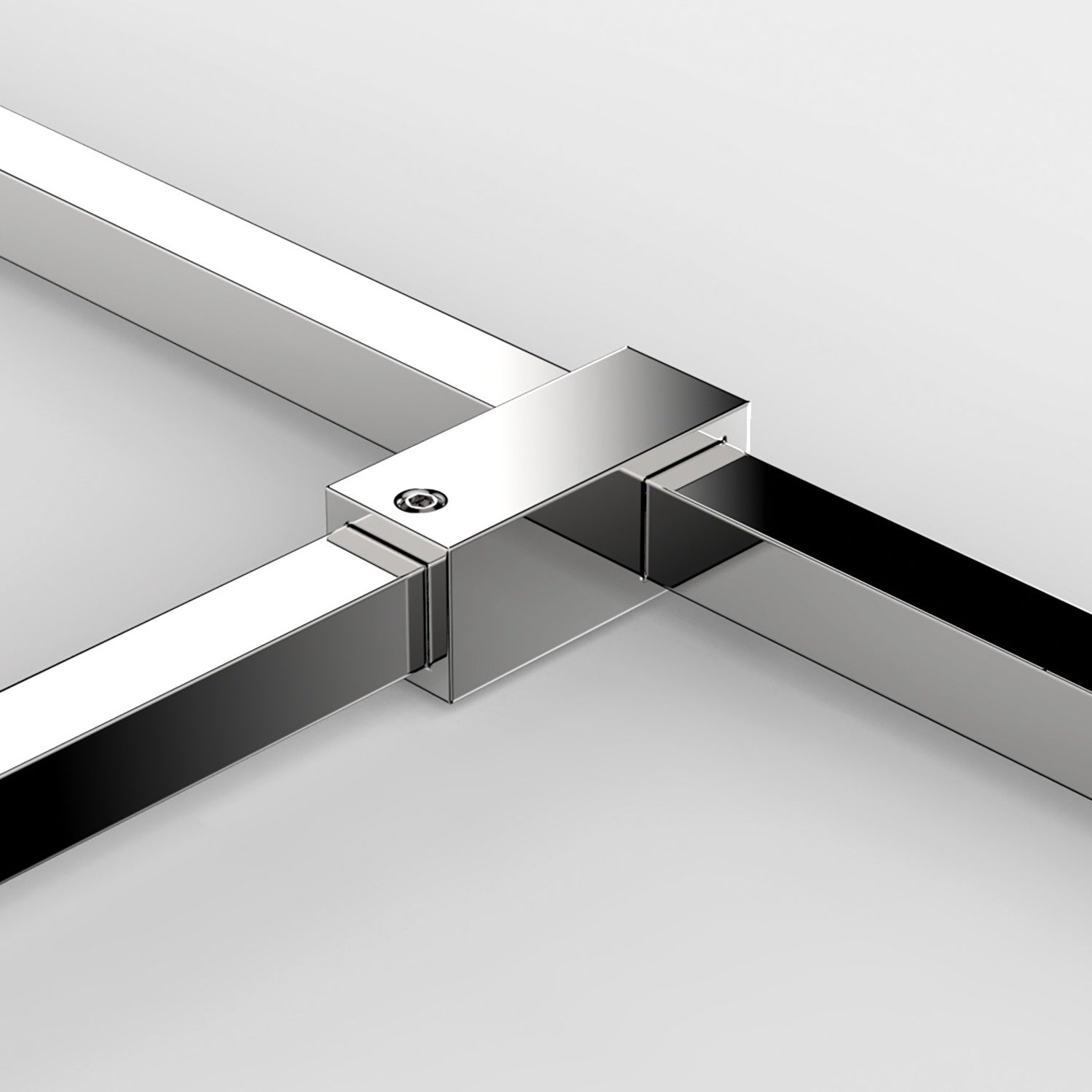 SWS Merevítőrúd SZETT „SQUARE” T-elem/Üveg 46cm – (króm)