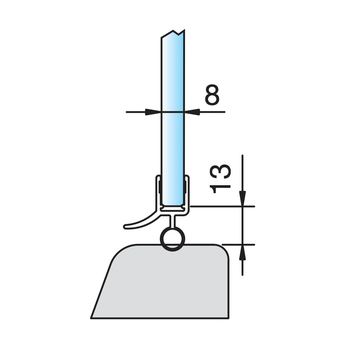Alsó körprofilos vízvető – NORMAL/Víztiszta (2méter)